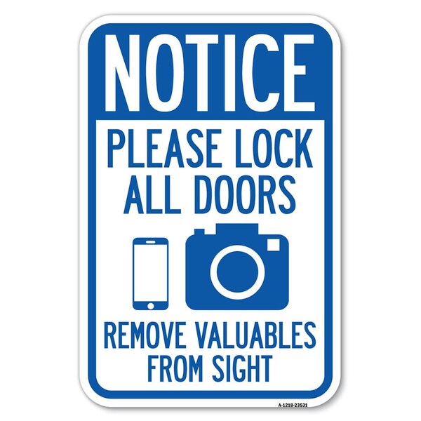 Safety Sign, 12 in Height, Aluminum, 18 in Length, 23531